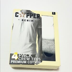 Copper Denim White and Gray Crew Tees 4-Pack